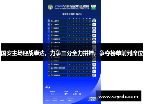 国安主场迎战泰达，力争三分全力拼搏，争夺榜单前列席位
